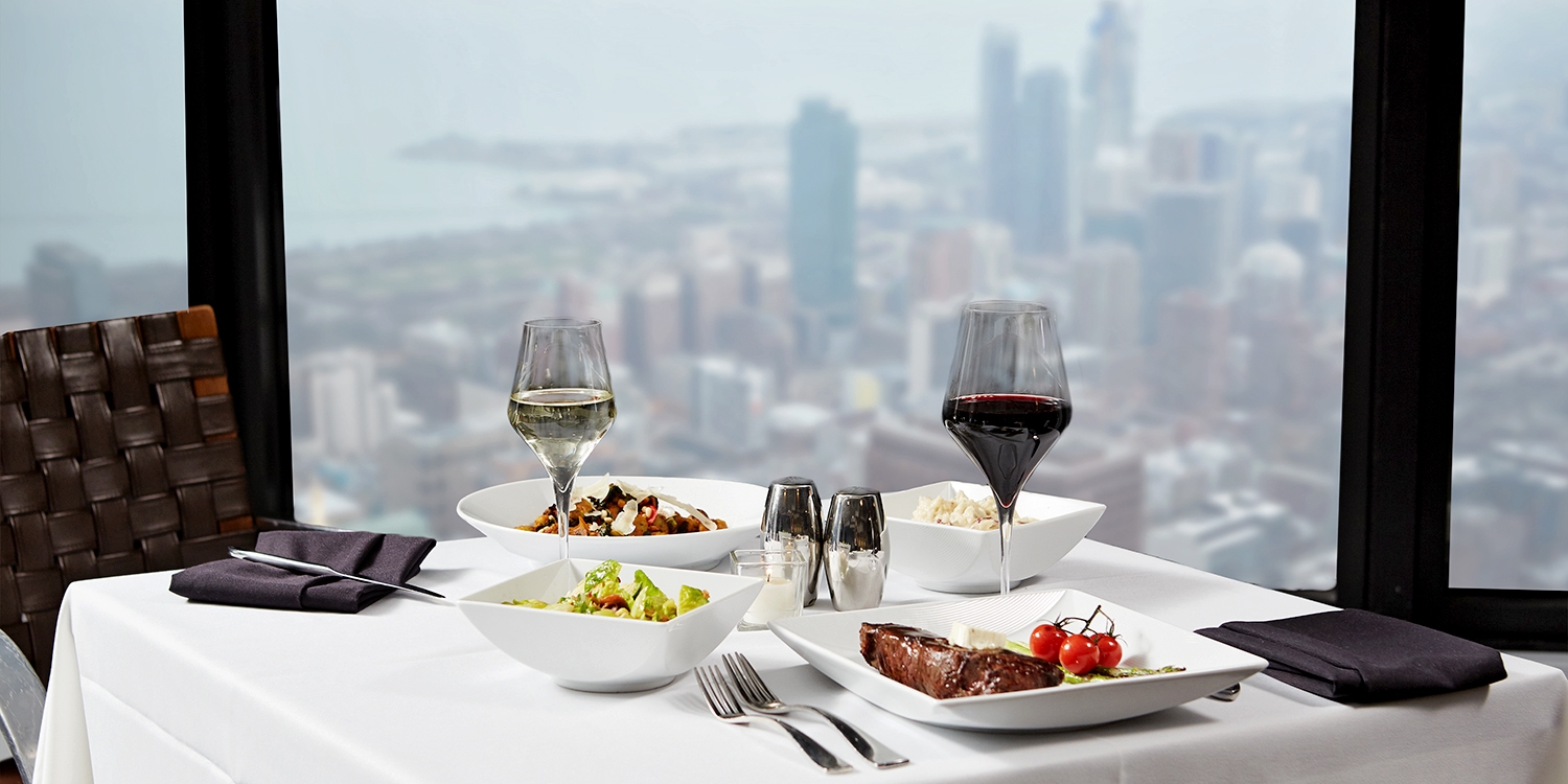 99 Willis Tower Dinner for 2 at 67thFloor Private Club Travelzoo
