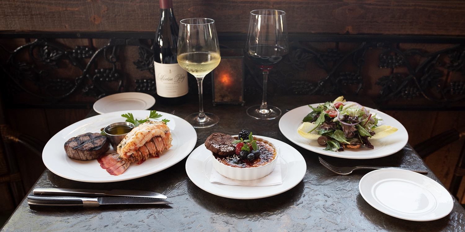129 The Winery Tustin Surf & Turf Dinner for 2 w/Wine Travelzoo