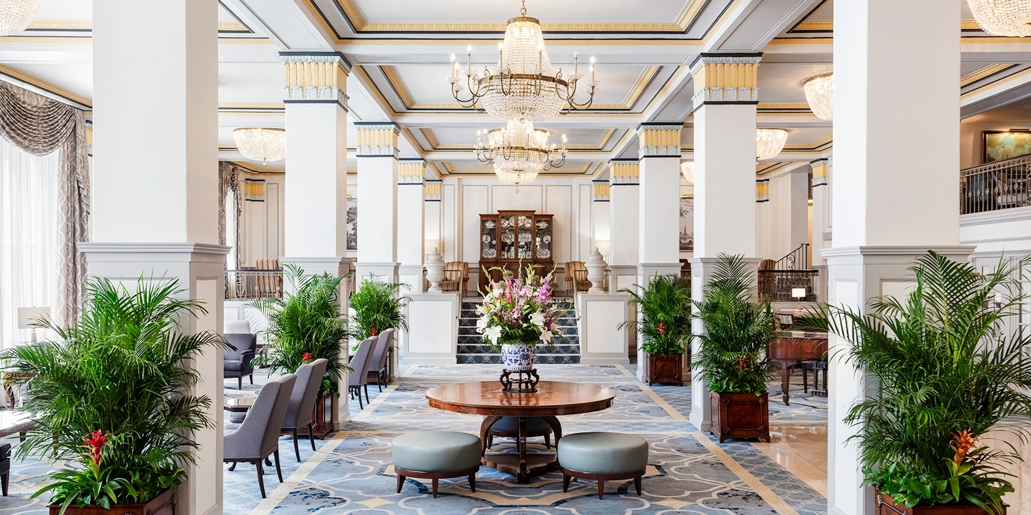 The hotel's lobby reflects the timeless charm of the Roaring Twenties