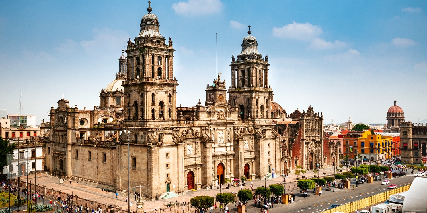 Zócalo Square is one of the largest public squares in the world and worth a visit