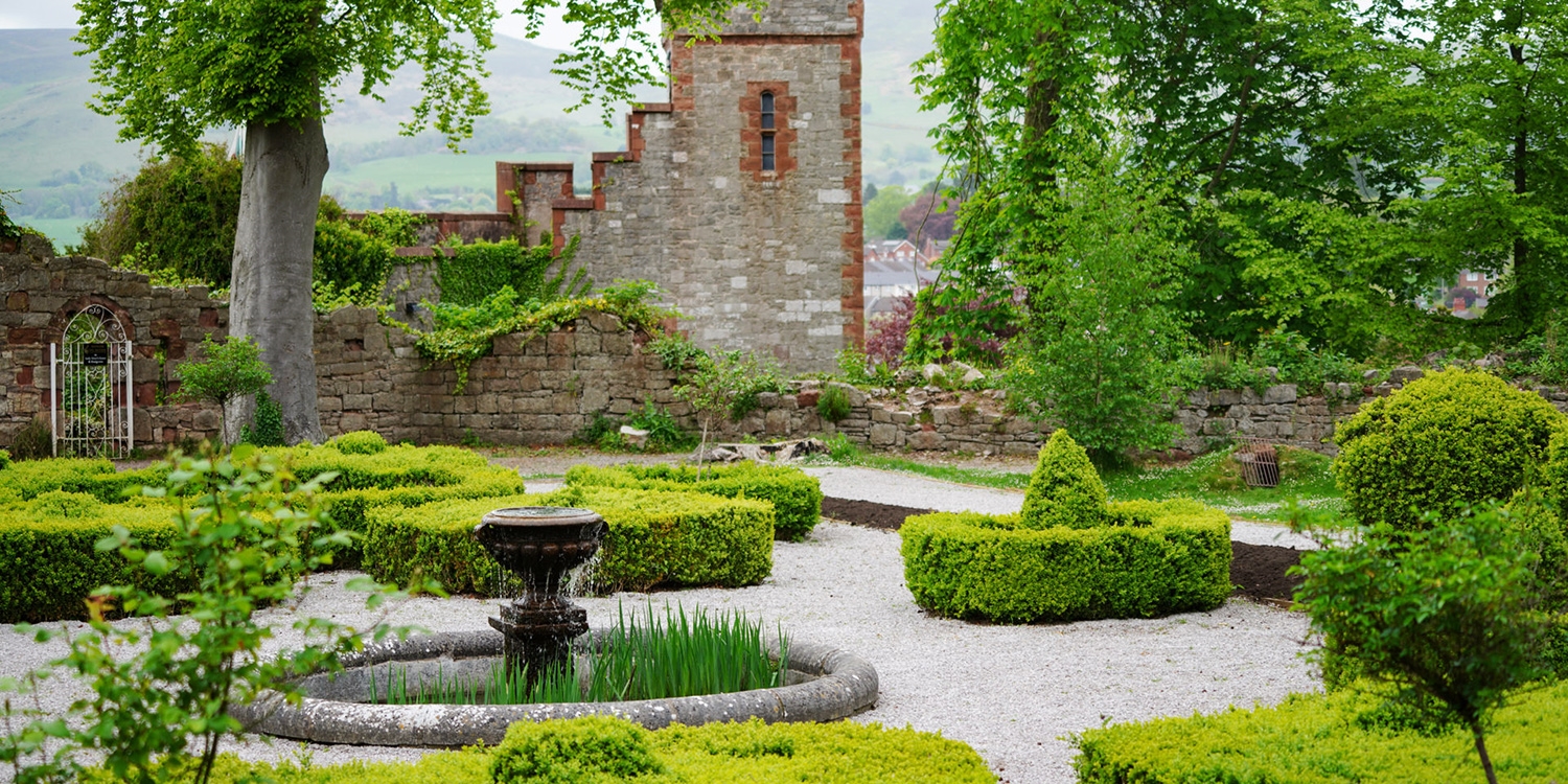 Explore the serene grounds of Ruthin Castle 