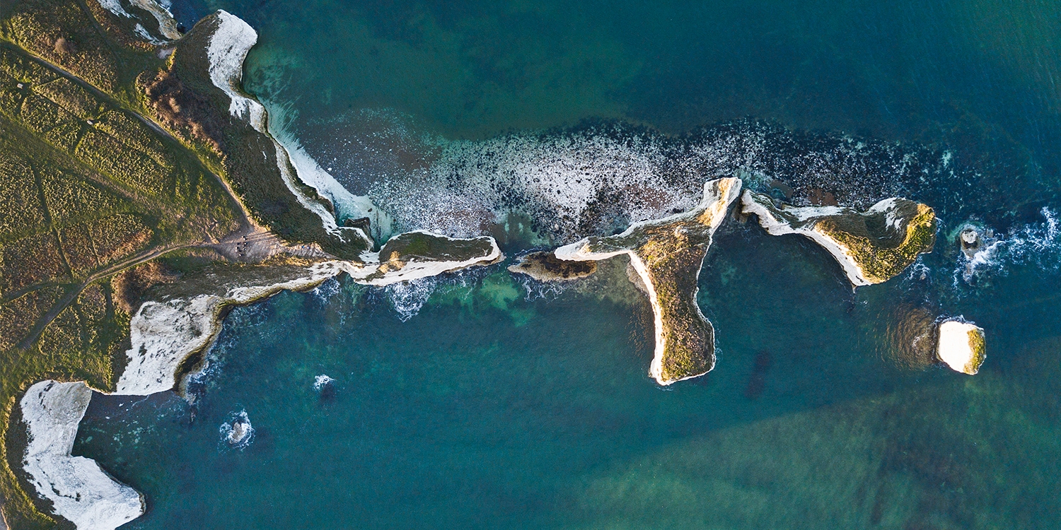 Old Harry Rocks—one of the most recognisable sights on the south coast—are around 40 minutes' walk from Knoll House