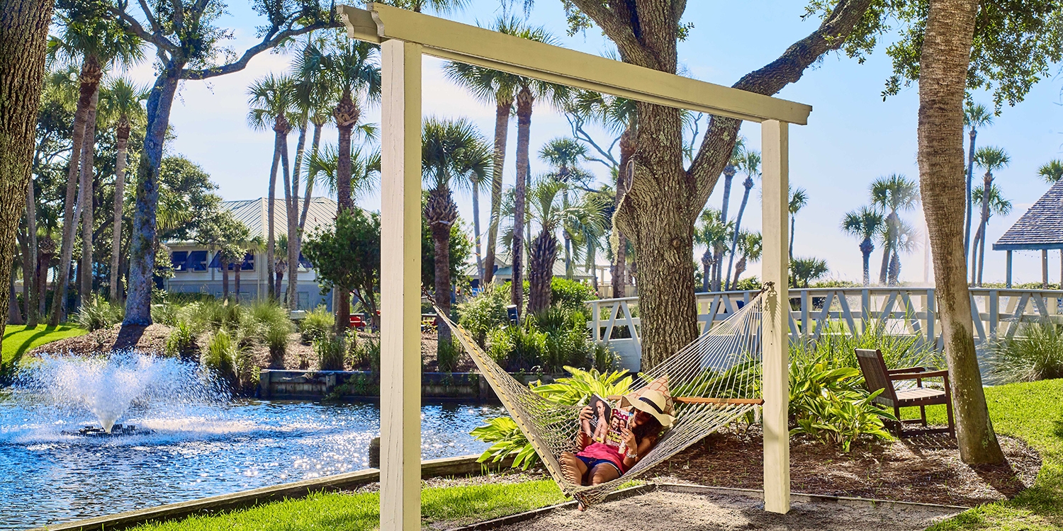 Take in the fresh air while lounging in a hammock